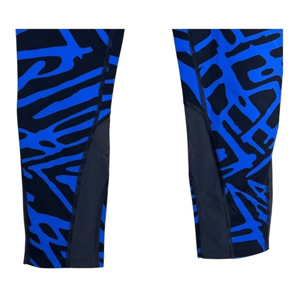 Nike Dri-Fit Women's Blue Black Abstract Print Athletic Capris Size S - Picture 5 of 8